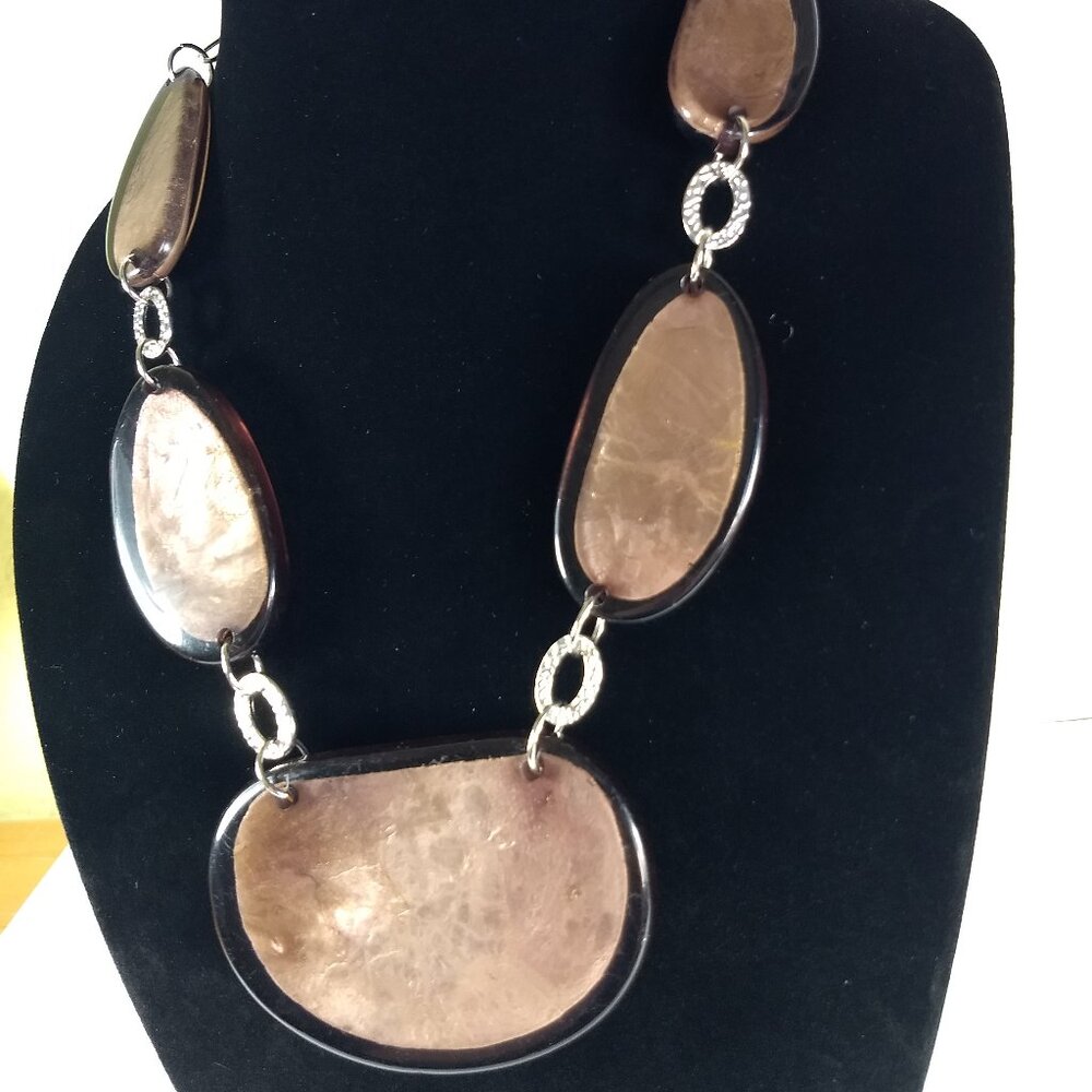 Large Rounded Jointed Statement Flat Bead Silver … - image 8